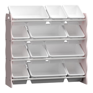 Scaffale Vestnes per Cameretta Mobile Contenitore a Scaletta - Rosa/Bianco [en.casa]