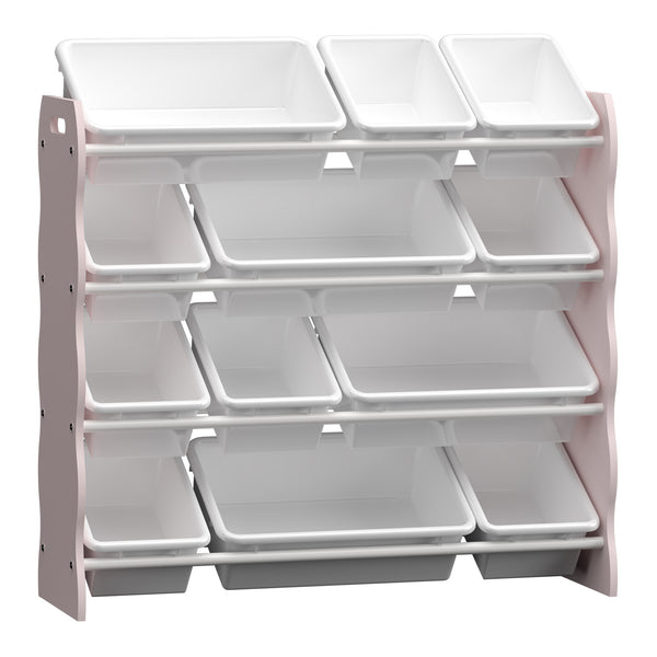 Scaffale Vestnes per Cameretta Mobile Contenitore a Scaletta - Rosa/Bianco [en.casa]