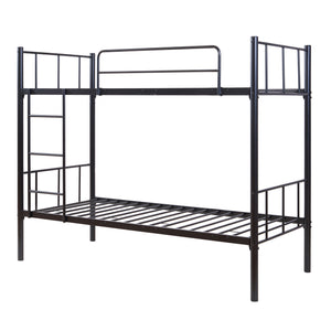 Lit superposé en métal Berimma 90 x 200 cm noir [en.casa]