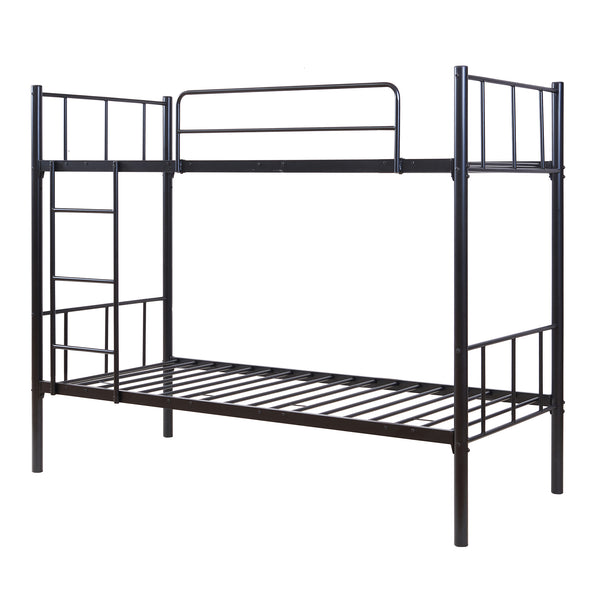 Lit superposé en métal Berimma 90 x 200 cm noir [en.casa]