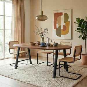 Set di 2 Gambe Hullem per Mobili 'Fai da Te' con Profili Ovali in Acciaio 72 x 70 x 10 cm - Nero [en.casa]