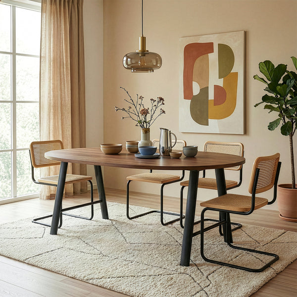 Set di 2 Gambe Hullem per Mobili 'Fai da Te' con Profili Ovali in Acciaio 72 x 70 x 10 cm - Nero [en.casa]