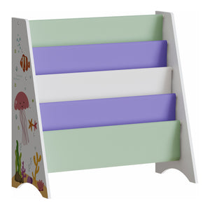Libreria Frontale Hornnes per Cameretta 60x62x28 cm Design Aqua Dream [en.casa] 