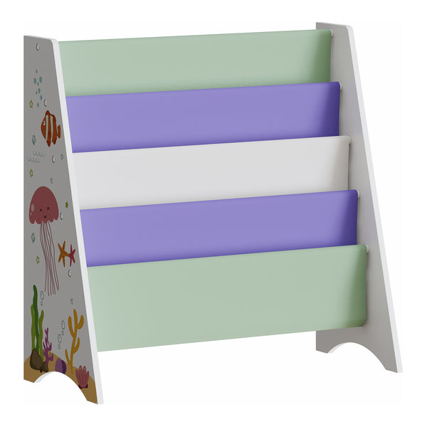 Libreria Frontale Hornnes per Cameretta 60x62x28 cm Design Aqua Dream [en.casa] 