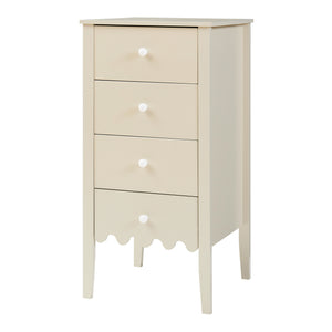 Commode Luspoo avec 4 tiroirs 82 x 40 x 40 cm blanc crème [en.casa] 