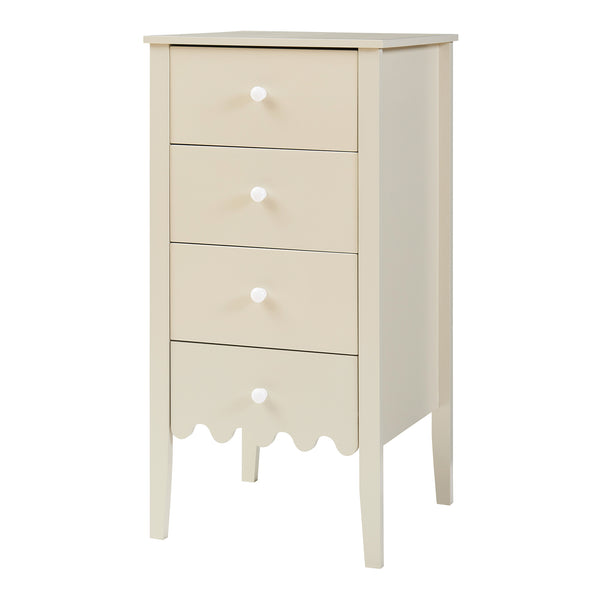 Commode Luspoo avec 4 tiroirs 82 x 40 x 40 cm blanc crème [en.casa] 