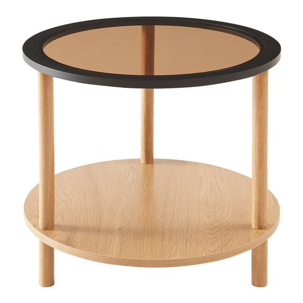 Table d'appoint Latama verre trempé de 6 mm 51 x 45 cm bronze noir naturel [en.casa]