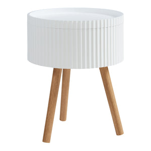 Table d'appoint Bongard avec compartiment de rangement 48 x 38 cm blanc [en.casa]