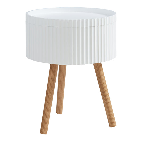 Table d'appoint Bongard avec compartiment de rangement 48 x 38 cm blanc [en.casa]