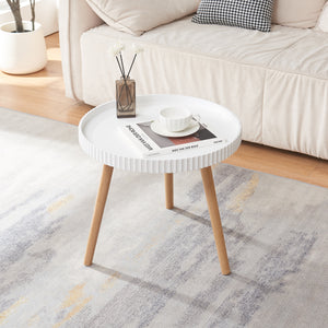 Table d'appoint Bongard 50 x 45 cm blanc naturel [en.casa]