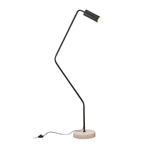 Lampadaire Vatka GU10 métal noir / marbre blanc lux.pro