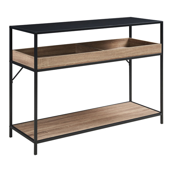 Table console Belana 110 x 40 x 80 cm noir effet chêne [en.casa]