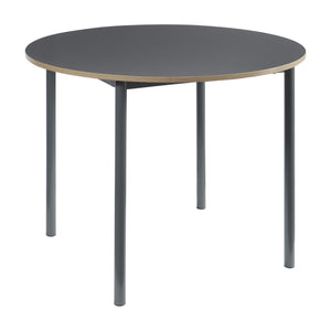 Ensemble de salle à manger Lindesberg pour 4 personnes avec table ronde marron clair [en.casa] 