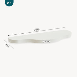 Set di 2 Mensole da Parete Sirlstalo per Cameretta 57 x 19 x 3 cm - Bianco [en.casa]