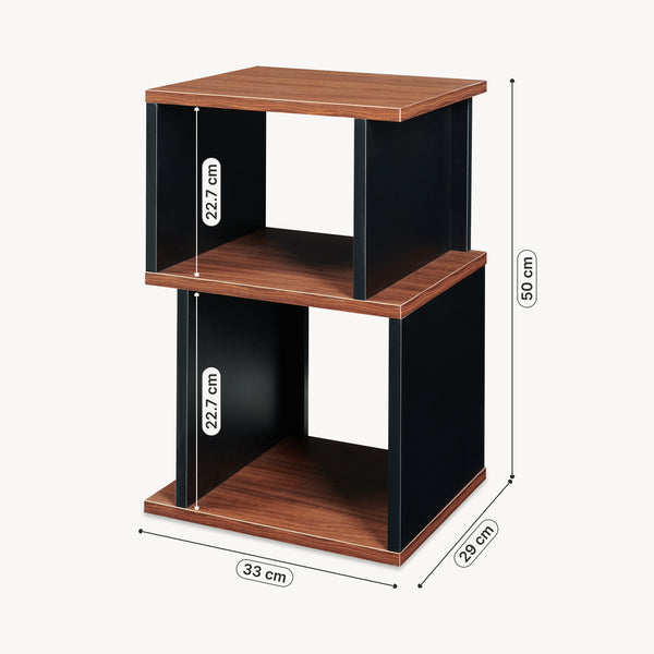 Table d'appoint Trond 50 x 33 x 29 cm noir / effet noyer [en.casa]