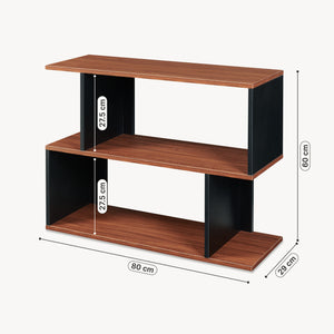 Table d’appoint Trond 80 x 29 x 60 cm noir effet noyer [en.casa]