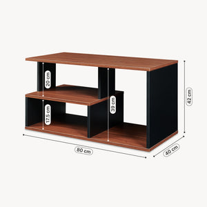 Table basse Trond 80x40x42 cm Noir/Noyer [en.casa]