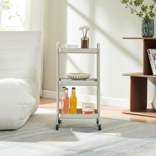 Chariot de service Kelevn 67 x 33 x 31 cm acier gris [en.casa]