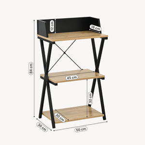 Libreria a colonna Kappespoo 84x50x30 cm Nero/effetto quercia [en.casa]
