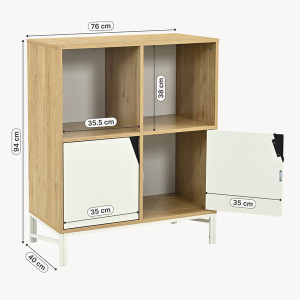 Buffet Kerrköndam 94 x 76 x 40 cm effet chêne blanc [en.casa]