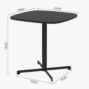 Tavolo bistrot da esterno Foggia 75x70x70 cm acciaio antracite [casa.pro]