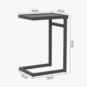Tavolino da esterno Gaby acciaio 58x40x30 cm grigio antracite [casa.pro]