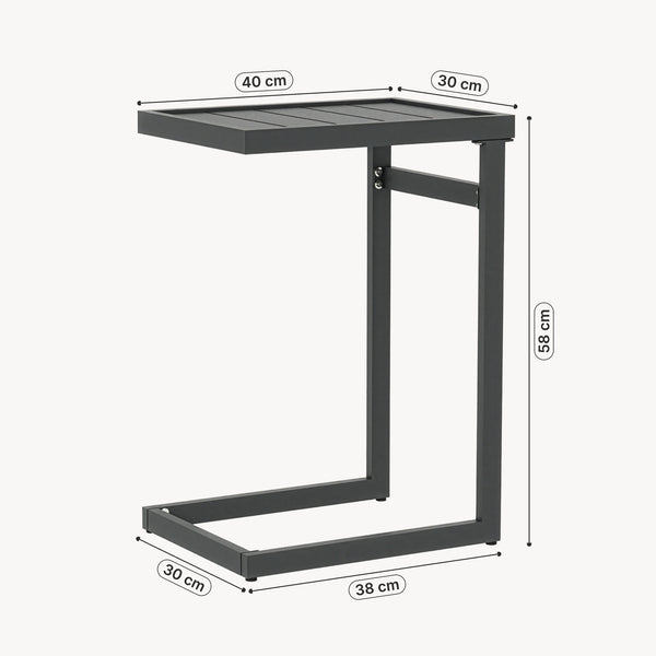 Tavolino da esterno Gaby acciaio 58x40x30 cm grigio antracite [casa.pro]