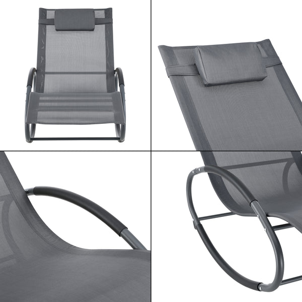 Set di 2 Lettini Prendisole a Dondolo Almaluez Sedie a Sdraio Oscillanti [en.casa]