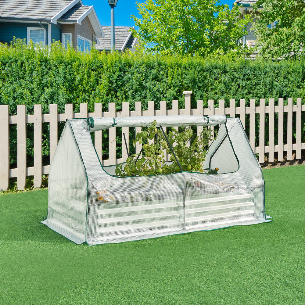 Hochbeet mit Gewächshaus Balsorano 186x96x98 cm [en.casa]