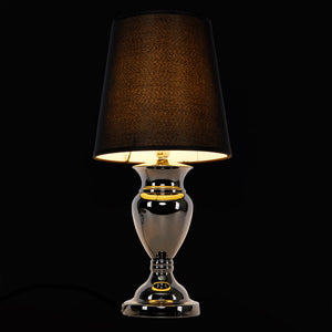 Lampada da Comodino con Paralume a Tronco di Cono Alto - Nero lux.pro 