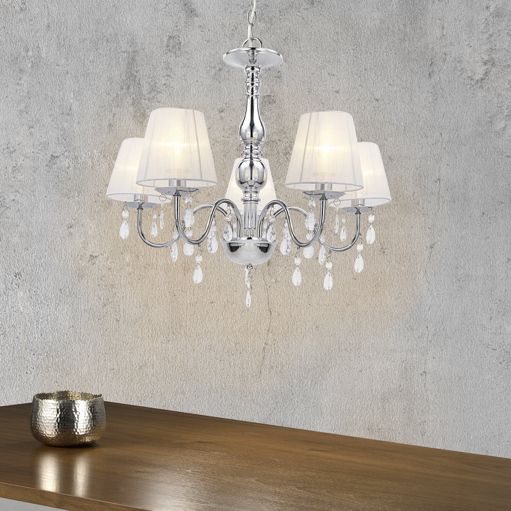Lampadario Isabell 5 luci cromato lux.pro - premiumXL