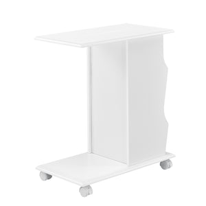 Table Basse Kungälv à roulettes 53 x 30 x 63 cm blanc [en.casa]