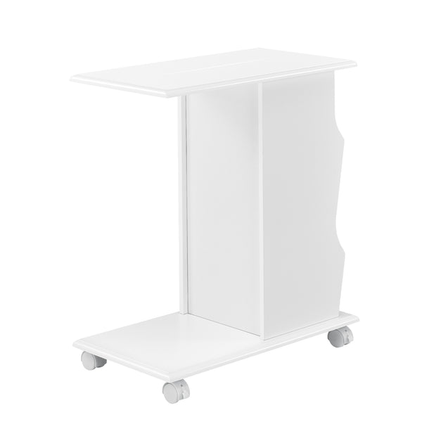 Table Basse Kungälv à roulettes 53 x 30 x 63 cm blanc [en.casa]