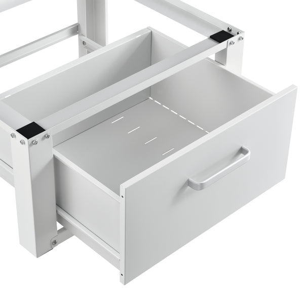 Waschmaschinen-Sockel mit Schublade Stahl Max. 150 kg en.casa