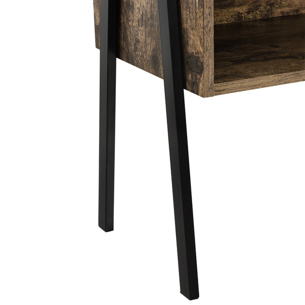 Table de Chevet Andernach Effet Bois et Noir 52 x 42 x 35 cm [en.casa]