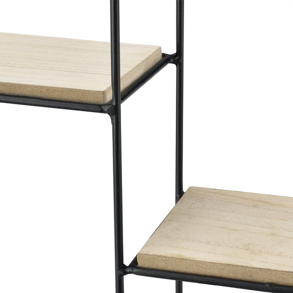 [en.casa] Mensola Rotonda a 2 Ripiani 35 x 12 x 35 cm Scaffale da Parete in Metallo e Legno Portaoggetti a Forma di Cerchio
