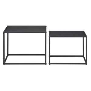 Lot de 2 Tables Basses Mandal  Rectangulaires Métal Noir Mat [en.casa]