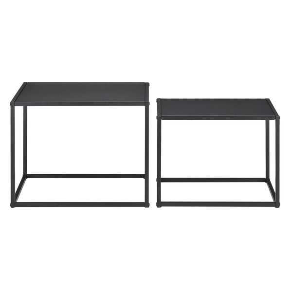 Lot de 2 Tables Basses Mandal  Rectangulaires Métal Noir Mat [en.casa]