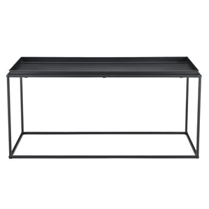 Table Basse à Plateau Arsia Large en Métal Noir Mat [en.casa]