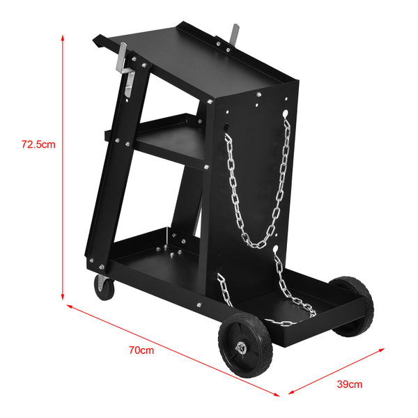 Carrello Porta Saldatrice con 3 Ripiani e Portabombola in Acciaio pro.tec.