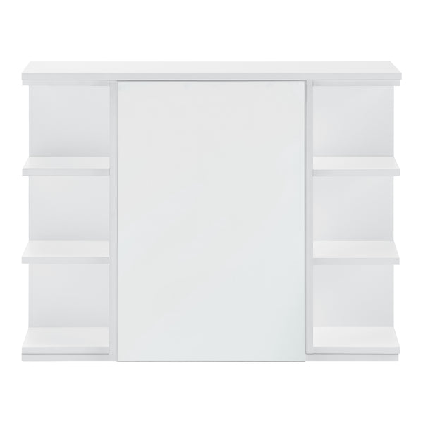 Placard Mural Harstad pour Salle de Bain Porte avec Miroir 64 x 80 x 20 cm Blanc [en.casa]