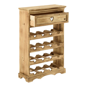 Weinregal Mosel 86x55x22 cm für 16 Flaschen mit Schublade en.casa