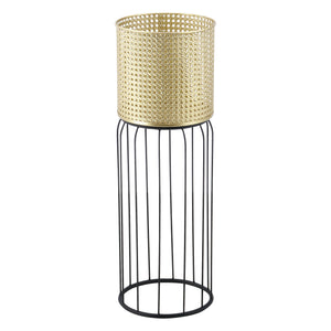 Ensemble de 2 Supports de Plantes Maaseik Noir Doré [en.casa]