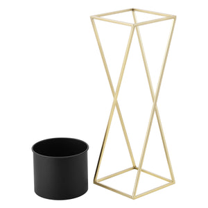 Blumentopf Ständer Mons 2-tlg. Schwarz-Goldfarben en.casa