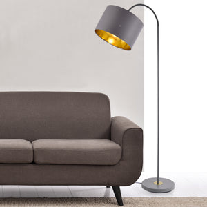 Lampada da Terra Toledo con Paralume Cilindrico Orientabile - Grigio lux.pro

