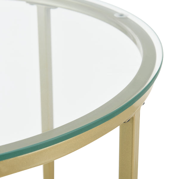 Beistelltisch Alavieska Stahlgestell 50 x 42 cm Gold en.casa