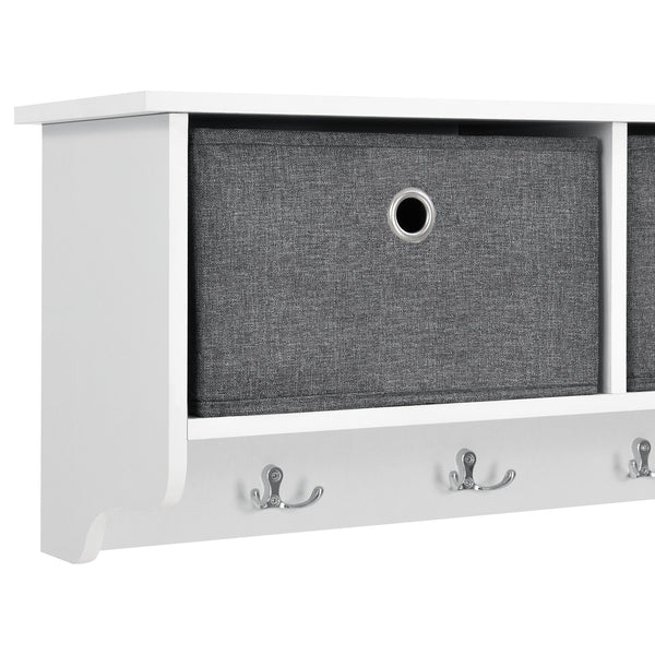 Portemanteau Mural Horsens 30 x 100 x 20 cm Blanc Gris Argenté [en.casa]