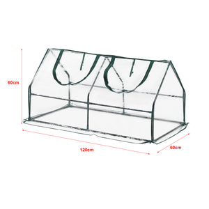 Châssis de jardin Laubach à 2 fenêtres en acier et PVC 120 x 60 x 60 cm [en.casa]