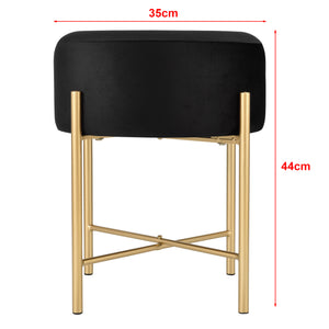 Tabouret Rembourré Rond Kungälv 44 x 35 cm [en.casa]