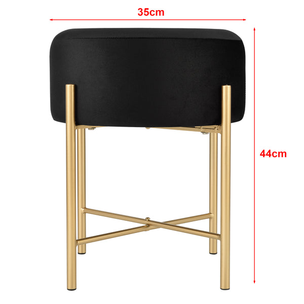 Tabouret Rembourré Rond Kungälv 44 x 35 cm [en.casa]
